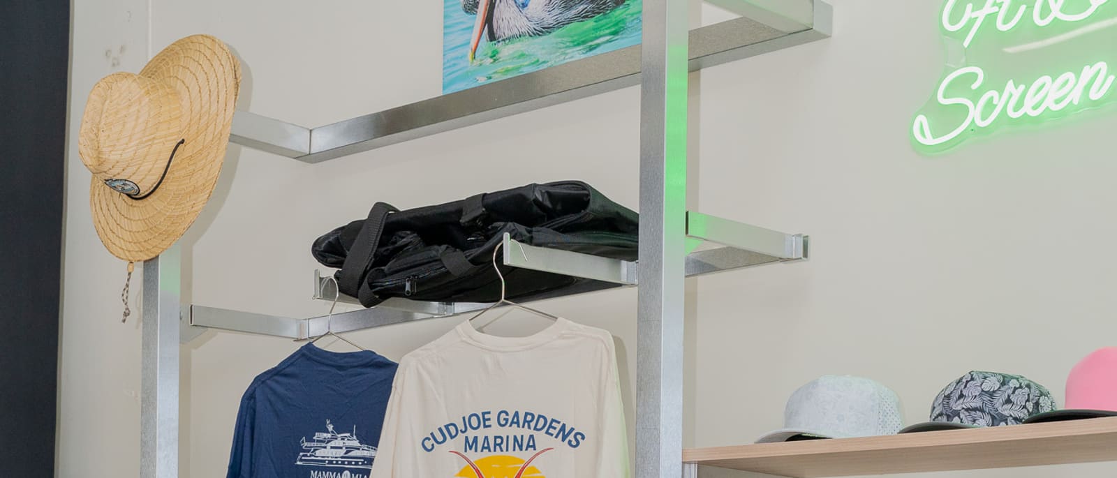 FTL Prints apparel shop interior photographed by Lunna Agency for website content